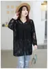 Cárdigan de Encaje 1905 Top de Verano para Mujer Talla Grande 150 kg Chal Protector Solar Blanco y Negro