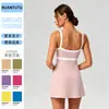 Falda de tenis transpirable de secado rápido estilo europeo y americano transfronteriza para mujer, falda deportiva de golf de una pieza de cintura alta anti-exposición, personalizable