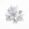 Fabricante Más Vendido de Amazon Guirnalda de Flores con Polvo Dorado Navideño Decoración Artificial Decoración de Árbol de Navidad Navidad
