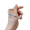 Kaleidoscopio de plata pura 9999 Pulsera de plata cerrada de trébol pulsera de hierba de la suerte plateada sólida CNC brillante para mujer
