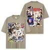 Camiseta de Manga Curta Estampada Marca Tendência Zidane Estilo Americano Transfronteiriça, Pesada, Caimento Solto, Ombro Caído, Emagrecimento, Top Versátil