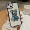 Para Apple 15pro Lente Strass Capa de Celular iPhone14 areia movediça urso violento 12 Capa Protetora 13 glitter