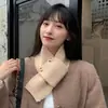 Bufanda para mujer invierno versátil color liso estilo ins simple creativa Tejida botón versátil a prueba de frío pareja bufanda pequeña para hombre