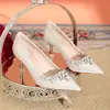 Salto Alto de Cetim com Strass Estilo Francês para Mulheres Xiuhe Vestido de Casamento Sapatos de Noiva Duas Formas Salto Agulha Baixo Sapatos Confortáveis para os Pés