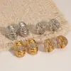 Pendientes Clásicos Transfronterizos con Forma de Croissant de Acero Inoxidable, Pendientes Galvanizados al Vacío de Oro de 18K, Pendientes de Acero de Titanio Que No Se Desvanecen