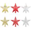 Estrella de Navidad transfronteriza, estrella de cinco puntas hueca de varios estilos, accesorios decorativos para árboles de Navidad, plástico galvanizado