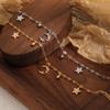 Pulseira Estilo Coreano Ins Nicho Senso de Design Estrela Lua Zircônia Colorida Aço Titânio Moda Personalidade Combina com Tudo Pulseira Banhada a Ouro