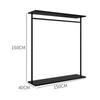 Estante de exhibición de tienda de ropa, estante de almacenamiento negro para colgar ropa, estante de exhibición simple para tienda de ropa para hombres y mujeres, estante para colgar en el piso