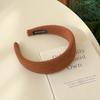 Diadema de lana de ala ancha de color liso para otoño e invierno, accesorio para el cabello para mujer, combina con todo, simple, de moda, con alta presión craneal.