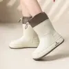 Japón y Corea del Sur Botas de Lluvia Transfronterizas para Mujer Lindas Botas de Agua de Caña Media Zapatos de Goma para Estudiante Botas de Agua Antideslizantes Botas de Lluvia Impermeables Biseladas Impermeables