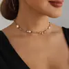 Joias Transfronteiriças Europeias e Americanas, Colar Coração de Cristal Colorido Estilo Celebridade da Internet, Acessório de Corrente para Pescoço Criativo com Design Único