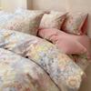 Juego de cuatro piezas de ropa de cama de algodón puro clase A engrosado y cepillado, funda nórdica nórdica de algodón 100% para otoño e invierno, juego de tres piezas de sábana encimera, sábana bajera.