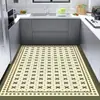 Tapete de Cozinha Estilo Nórdico Sem Lavagem Couro PU Antiderrapante Esfoliante Varanda Impermeável à Prova de Óleo Pavimentação Completa Tapete de Carpete PVC