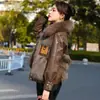 [Estilo de Diseñador] Chaqueta Casual de Piel Cosida Haining, Temperamento Casual, Chaqueta de Mujer de Gama Alta