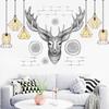 Adhesivos de Pared Simple Moderno Alce Lámpara Colgante Sala de Estar Dormitorio Pared de Fondo Papel Tapiz Escandinavo Pintura Decorativa Autoadhesivo Mural Sobredimensionado