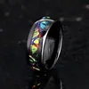 Anillos de Acero Inoxidable Coloridos de 4 mm y 8 mm para Hombres y Mujeres, Nebulosa Verde con Anillos de Pareja Únicos, de Venta Caliente Transfronteriza