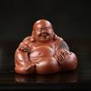 Juego de té de arena púrpura de Yixing, mascota de té Maitreya Buddha, adornos que pueden levantar mineral crudo, barro púrpura, paño de gran barriga, Buda, té, juego, monje