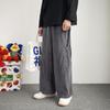 Calças de ferramentas estilo Hong Kong novas de outono masculinas com bolsos grandes, calças esportivas de marca da moda, calças retas casuais soltas
