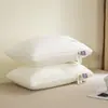 Almohadas de Algodón Puro para Hotel Estrella, un Par para Uso en Dormitorio y Hogar, Núcleo de Almohada Antibacteriano y Antiácaros, Ropa de Cama, Almohada de Protección Cervical para Casas de Huéspedes