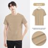 Nova camiseta masculina de manga curta de qualidade para o verão, corte slim, moderna, manga meia-manga, gola redonda, cor sólida, top, roupas versáteis