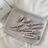 Pinza para el Cabello de Estrella de Mar con Pedrería Rosa Dulce Fresca Picante Estilo Chica para Mujeres con Diseño de Nicho Accesorio para Flequillo Lateral