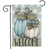 Venta Caliente de Amazon Bandera de Jardín de Otoño Acción de Gracias Patrón de Girasol Calabaza Decoración de Patio Lino Doble Cara Jardín
