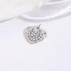 Colar com Pingente de Coração Exagerado Estilo Europeu e Americano Colar Pingente Cobre Banhado 18K Pérola Artificial Coração de Pêssego Pingente de Joias DIY Acessórios