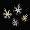 Pendientes Colgantes de Copo de Nieve con Diamantes Pulsera DIY Colgante para Mujer Aleación de Zinc Galvanizado Accesorios de Joyería con Diamantes Venta Directa de Fábrica