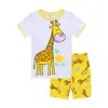 Ropa de Casa Manga Corta para Niños con Historia de Aviones Traje de Verano para Niños Traje para Aire Acondicionado Pijama de Dibujos Animados C04