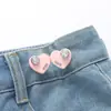 Ajustador de Cintura para Jeans Botão Destacável Ajustável Sem Costura em Formato de Coração