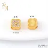 Cobre Chapado en Oro Real que Conserva el Color, Cuentas Espaciadoras con Carácter de Fortuna, Incrustadas con Circonita, Cuentas para Accesorios DIY de Trébol de Cuatro Hojas, Joyería para Pulsera