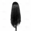 Peluca larga recta negra con flequillo, estilo cool subcultural, disfraz de cosplay para Halloween y convención de cómics, en stock
