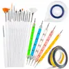 Conjunto de pincéis para arte em unhas transfronteiriça, ponta espiral, caneta de ponta de flor, pincel de pintura para arte em unhas, conjunto completo de ferramentas