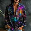 Nueva camisa de manga larga para hombre de otoño con estampado 3D para comercio exterior, adecuada para primavera y otoño, moda transfronteriza Amazon AliExpress para uso diario