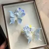 Novo Grampo de Cabelo Doce de Flor de Seda Borboleta para Primavera e Verão, Saídas Diárias, Hanfu, Novo Estilo Chinês, Acessório de Cabelo Versátil para Fotografia