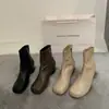 Botas de Cano Curto com Salto Grosso Novas 2026, Bico Quadrado Retrô, Zíper Lateral, Design de Nicho Chelsea, Botas de Salto Alto Emagrecedoras e Versáteis para Mulheres