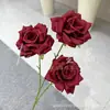Salón de Bodas Flores Artificiales Rojas Hortensia Borgoña Rosa Material de Flores para Boda Decoración de Guía de Carretera Decoración de Ingeniería de Ventanas