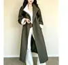Gabardina de color de contraste para mujer, nuevo estilo otoño/invierno 2026, popular este año, estilo británico, súper elegante, abrigo largo para personas altas
