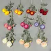 Flor de Loto de Terciopelo Artificial de Tres Cabezas, Producto Terminado para Arreglos de Boda, Decoración de Arreglo Floral de Sala de Estar de Gama Alta