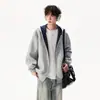 Cardigan com Capuz Color-blocking Masculino Feminino Primavera Outono Novo Estilo Marca Americana Tendência Solto Peso Pesado Esportivo Casaco com Zíper de Casal Tendência