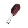 Pente de Airbag Luxuoso com Cabo Preto e Corpo Vermelho, com Cerdas de Porco de Alta Qualidade, Pinos de Nylon Resistentes ao Calor, Novo Pente de Massagem para Desembaraçar e Alisar os Cabelos