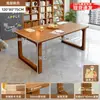 Escritorio para sala de estar, escritorio largo grande para leer y estudiar, mesa de comedor para el hogar, mesa doble larga, estación de trabajo para computadora