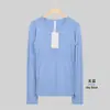 Lulu Mesmo Estilo 1.0 Camiseta Esportiva de Manga Longa para Yoga Secagem Rápida Gola Redonda Yoga Corrida Fitness Slim Fit Top para Mulheres