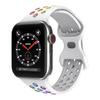 Adecuado para Correa de Apple Watch Hebilla de 8 caracteres Correa de Apple Watch Bicolor Correa para iWatch Apple Correa de reloj de silicona Apple Nike