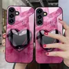 Adecuado para funda de teléfono Samsung S26ULTRA A90 corazón negro brillante S24 vidrio templado A16 cubierta protectora A07