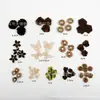 76 Piezas Marrón Hecho a Mano Tela Flor Traje Calcomanía Manualidad DIY Tarjeta Vestido Pasador Decoración Accesorios