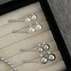 Brincos de Pérola Simples de Luxo Leve Design de Nicho Brincos de Alta Qualidade Destaque Exquisito Pequena Lâmpada Brincos de Pérola Shi Jia