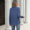 Camisa Feminina Europeia e Americana Solta com Lapela Manga Longa de Botão Único Temperamento Casual Versátil para o Dia a Dia