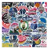 50 adesivos de logo de time de basquete mala caderno caixa de papelaria PVC adesivo adesivos de grafite atacado
