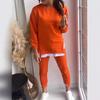 Marca 2024 Outono Estilo Urbano Roupas Femininas Colagem Poliéster Manga Longa Moda Casual Conjunto Origem Fornecimento